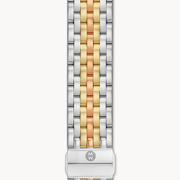 Michele Tri Tone 18k Gold Plated Bracelet Band for Apple Watch