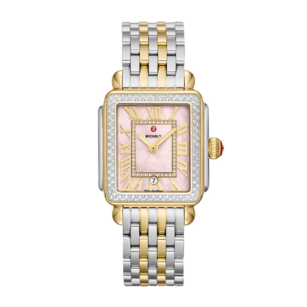 Michele Deco Madison Two-Tone 18k Gold-Plated Diamond Watch