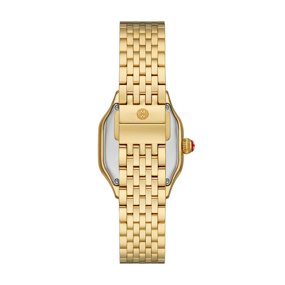 Michele Meggie High Shine Diamond Dial Gold Watch