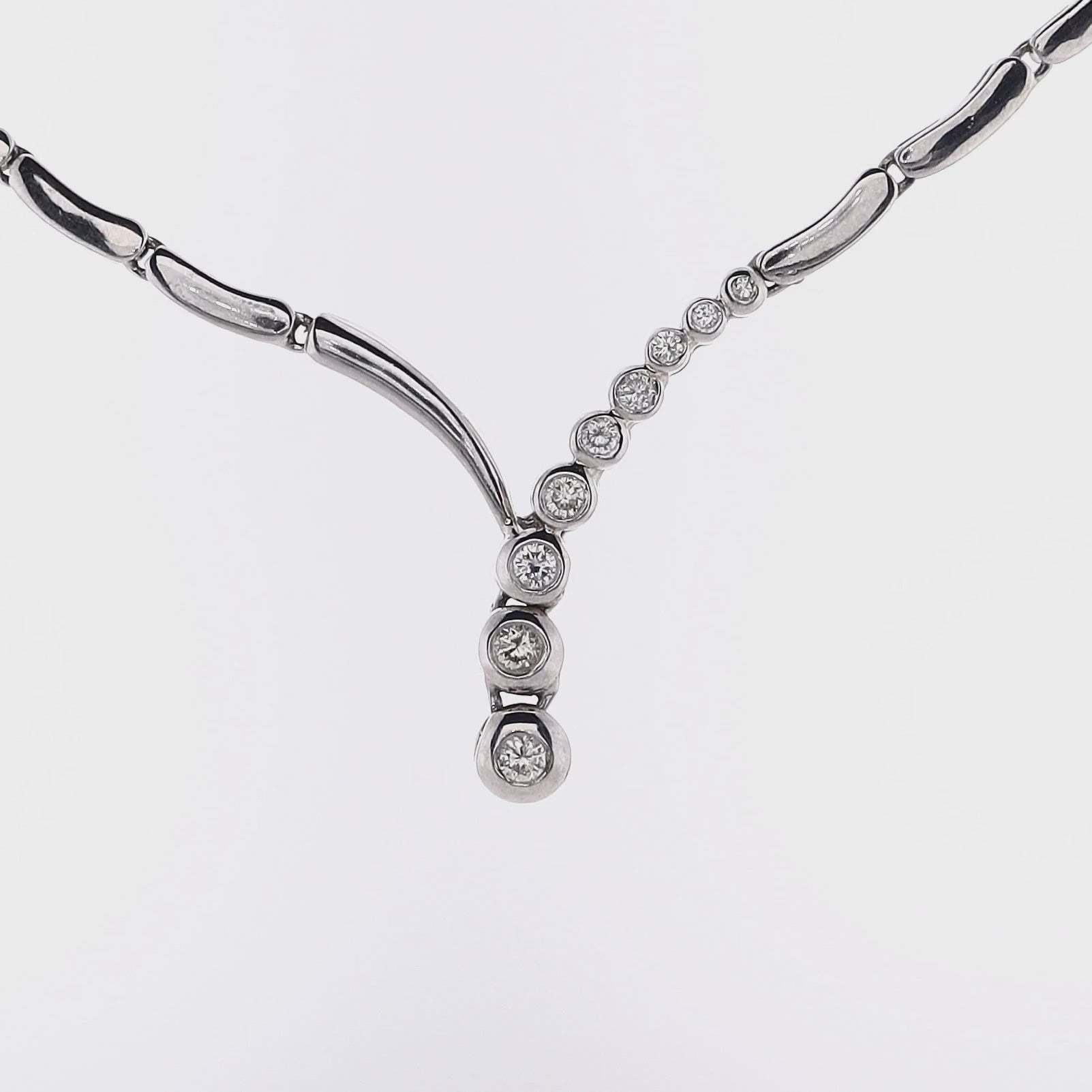 14 karat outlet white gold diamond necklace unisex brand new fine