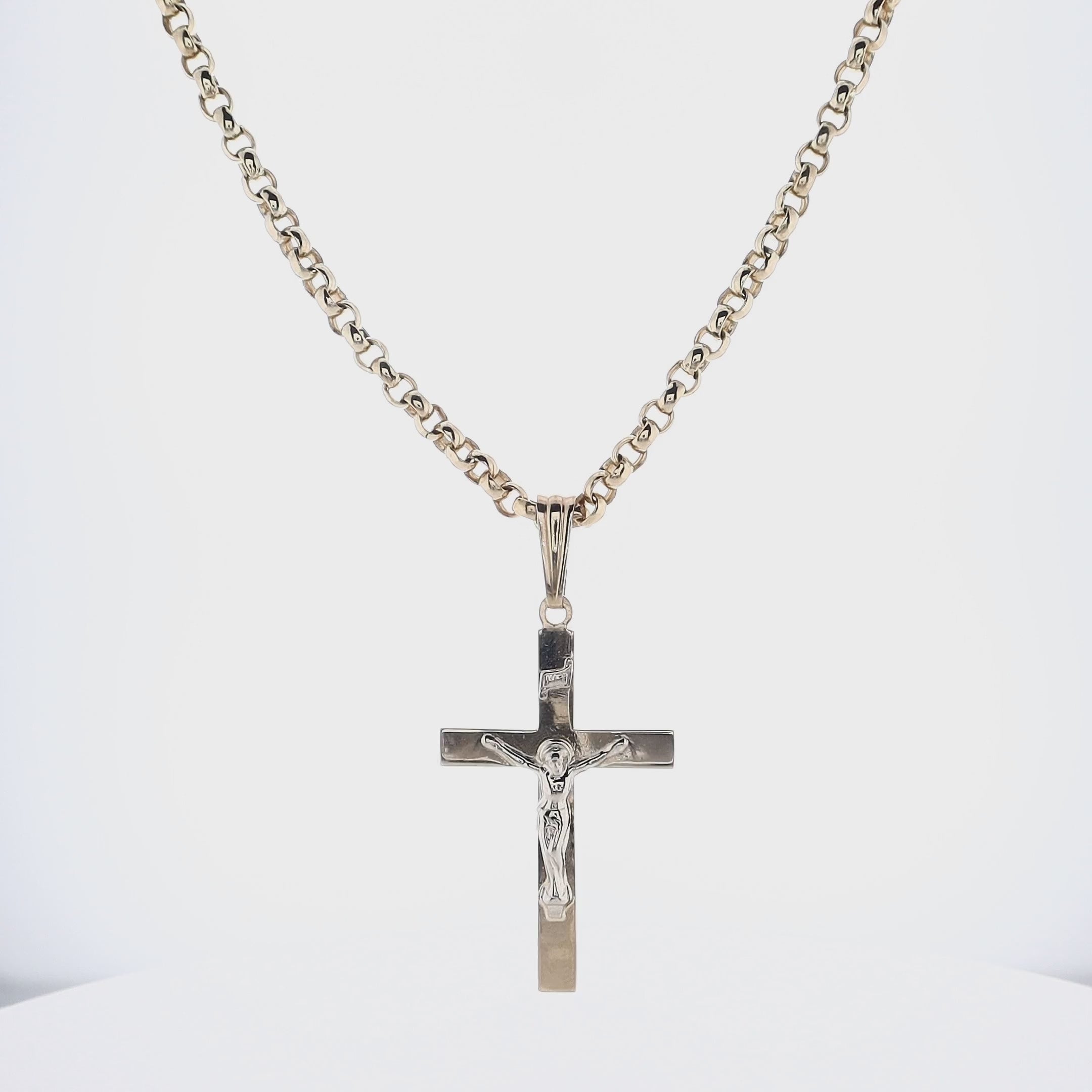 Estate 14k Yellow Gold Crucifix Pendant on Rolo Chain – Smyth Jewelers