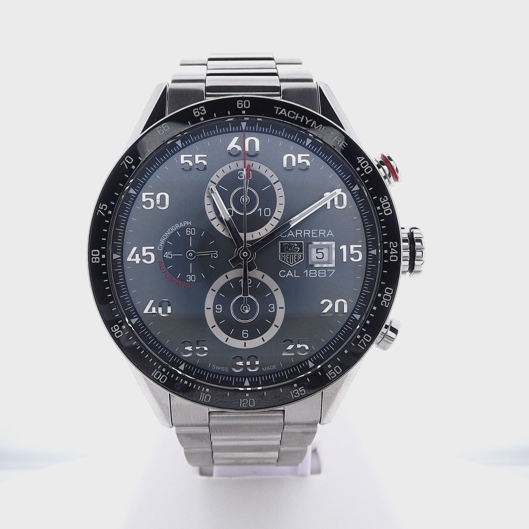 Estate Gents Tag Heuer Carrera Calibre 1887 with Grey/Blue Dial in 