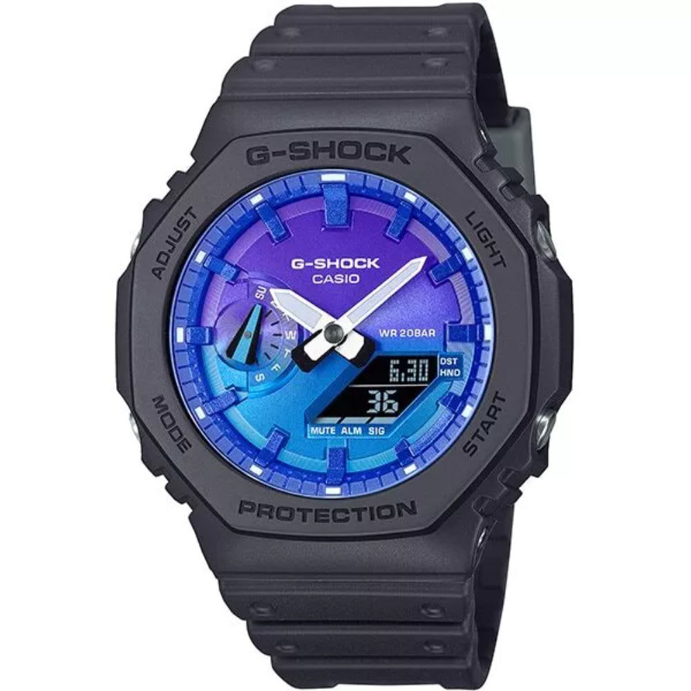 G-Shock Analog-Digital 2100 Series Resin Watch with Vivid Blue Dial