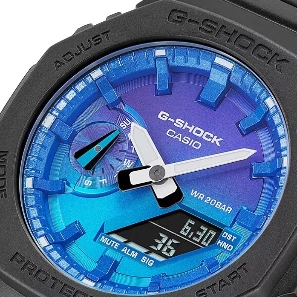 G-Shock Analog-Digital 2100 Series Resin Watch with Vivid Blue Dial