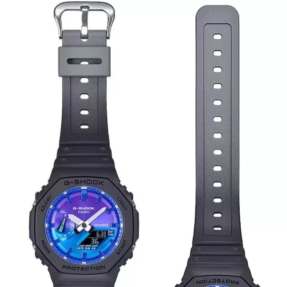 G-Shock Analog-Digital 2100 Series Resin Watch with Vivid Blue Dial