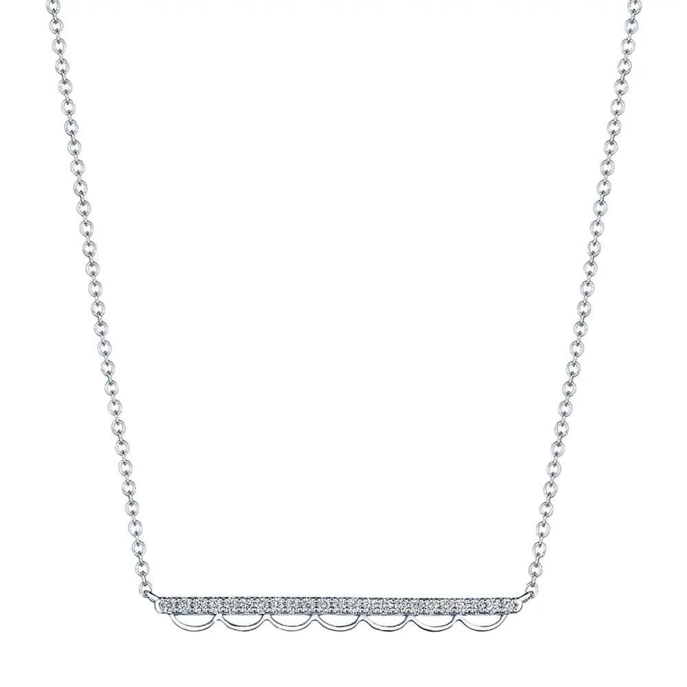 Tacori 14k Open Crescent Diamond Bar Necklace