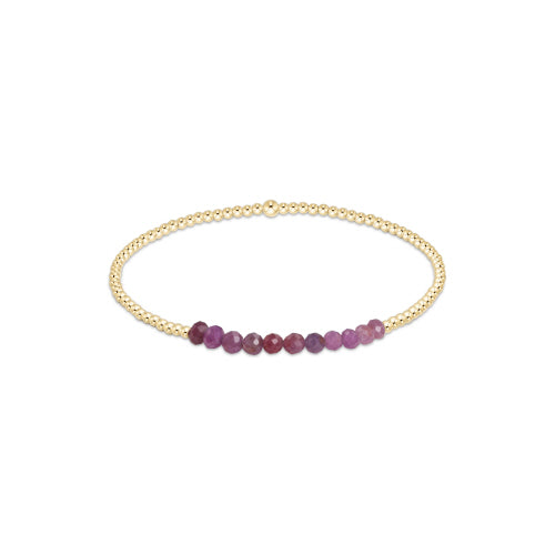 enewton 6.25" Gold Bliss Gemstone 2mm Bead Bracelet - Fall/Winter 2024 - Ruby