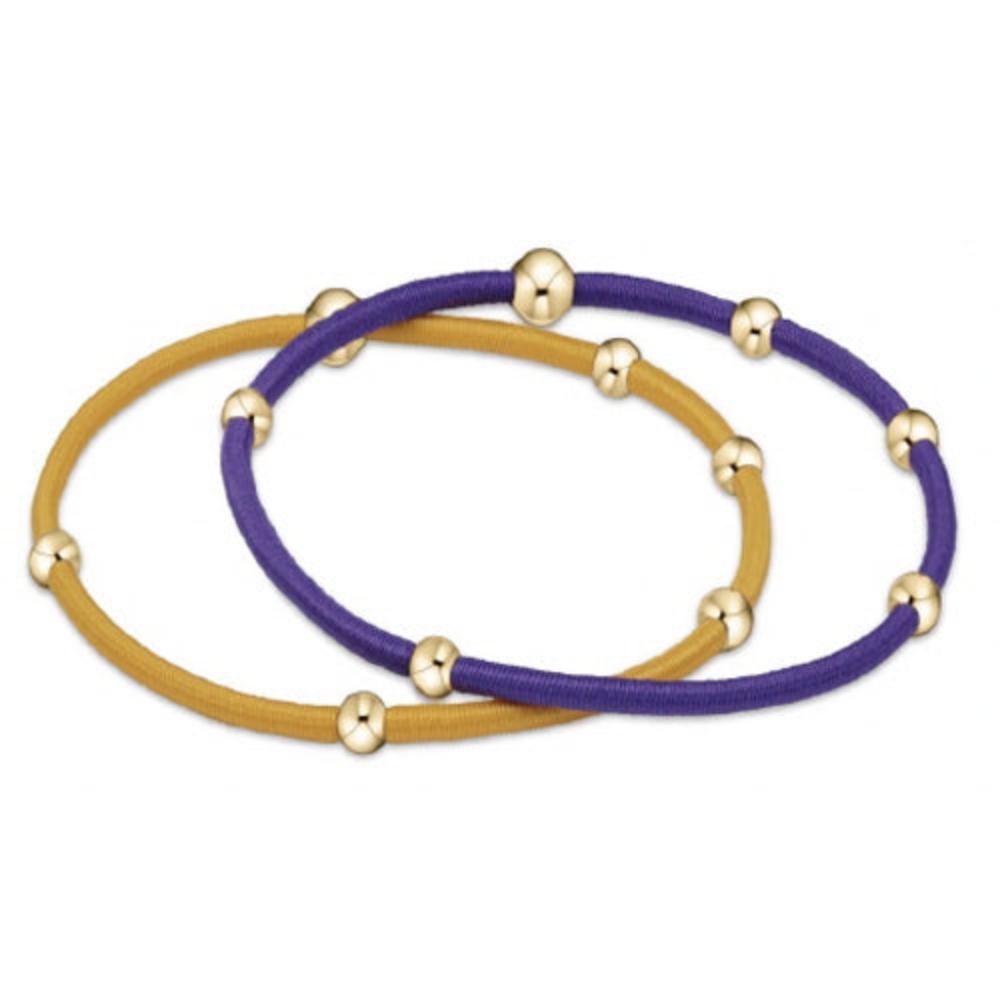 enewton "e"ssentials Gameday Deep Purple-Golden Yellow Hair Bracelets - Set of 2