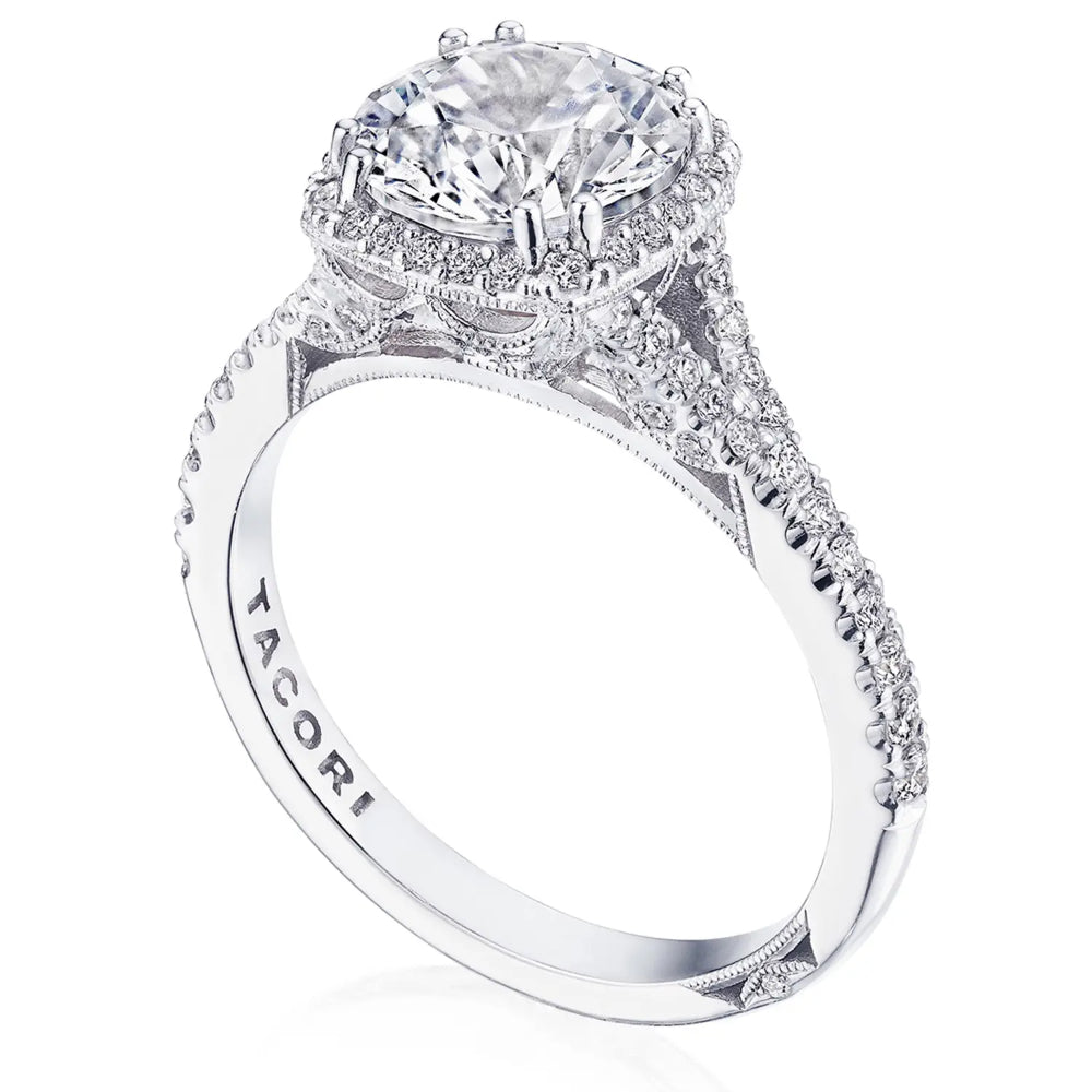 Tacori 18k Dantela Round Bloom Engagement Ring