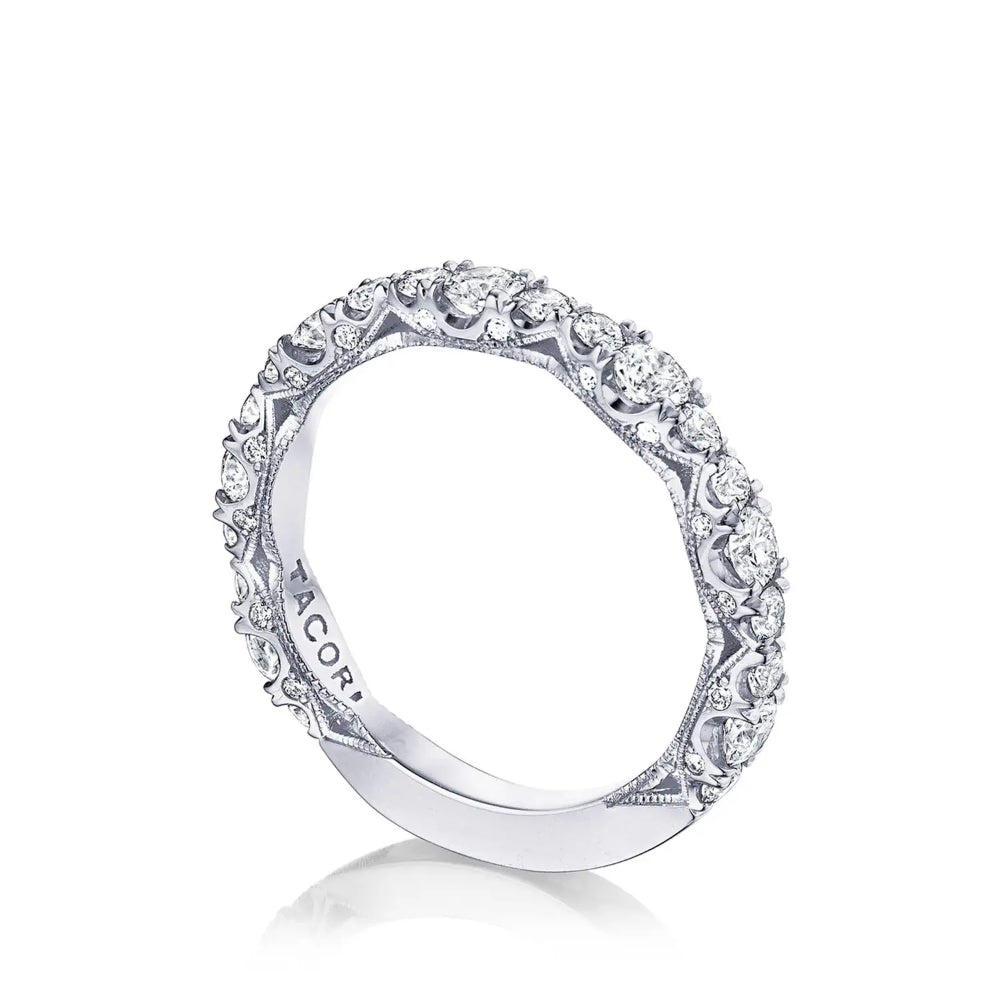 Tacori Classic Crescent, RoyalT Marquise Shape Design Detail Wedding Band