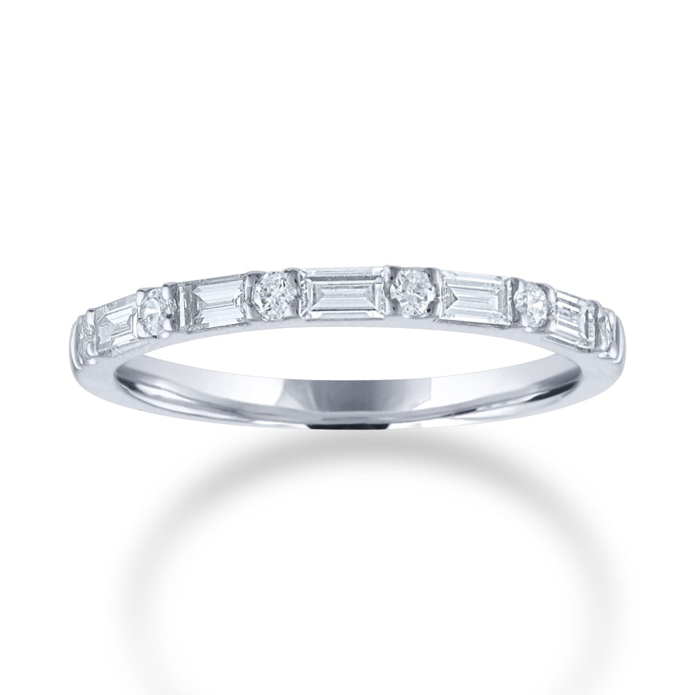 14k Round Diamond And Baguette Wedding Band Smyth Jewelers   Thumbnail 70106D 