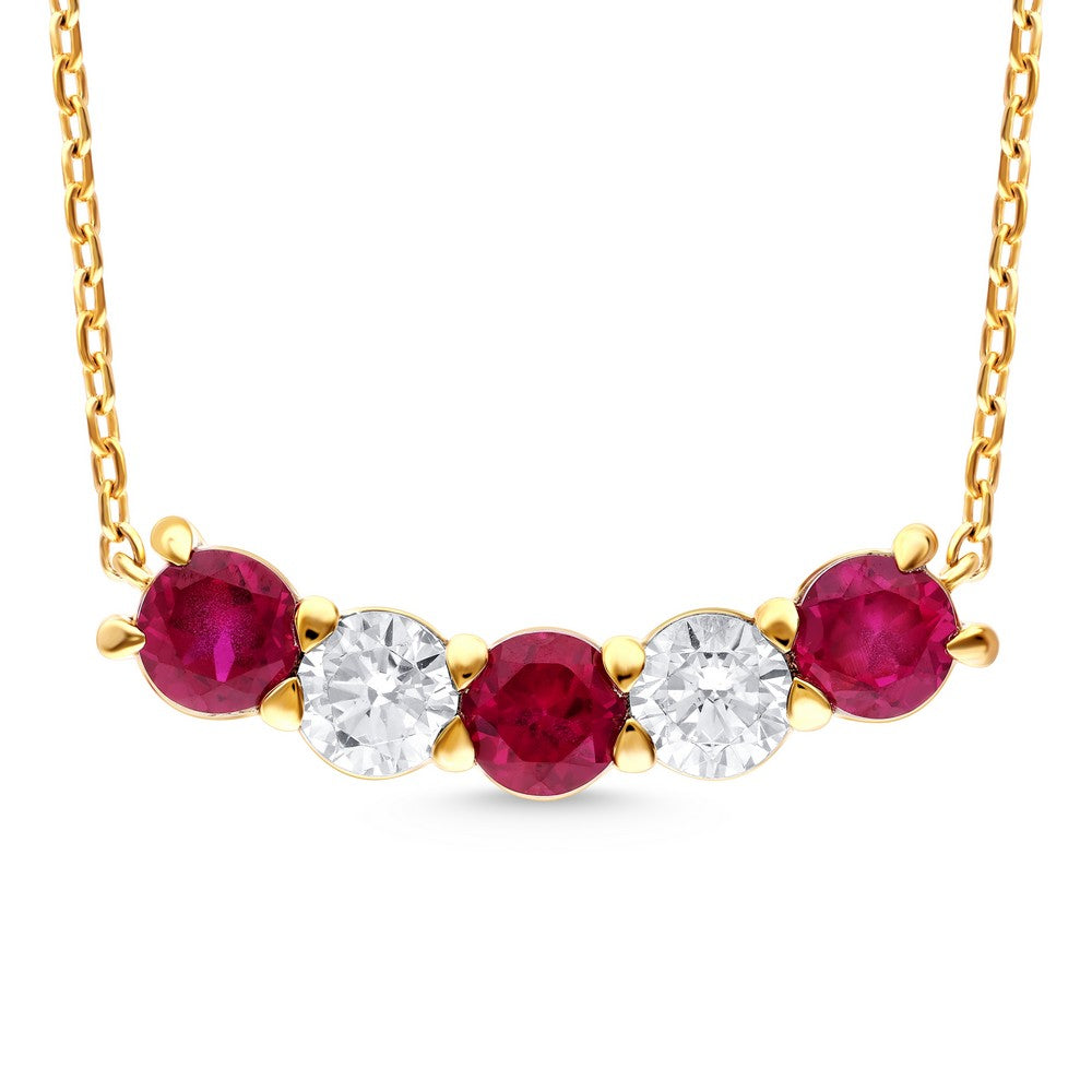 14k Ruby and Diamond Pendant Necklace