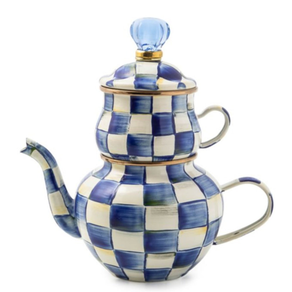 MacKenzie-Childs Royal Check Enamel High Tea