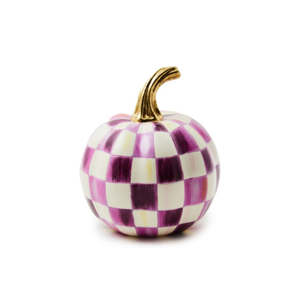 MacKenzie-Childs Plum Check Pumpkin