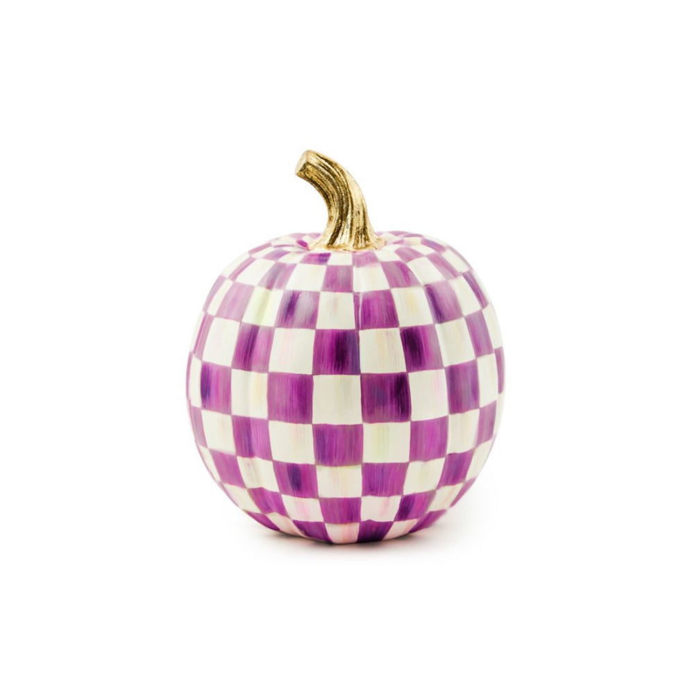 MacKenzie-Childs Plum Check Pumpkin