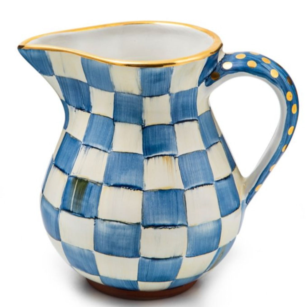 MacKenzie-Childs Royal Check Portly Pitcher