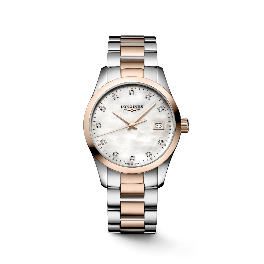 Longines Conquest Classic Two-Tone Quartz Watch with Diamonds