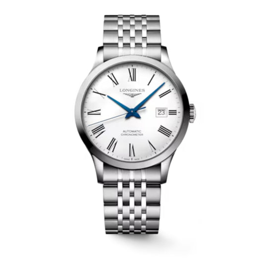 Longines Record 40mm Automatic - White Matte Dial, L28214116