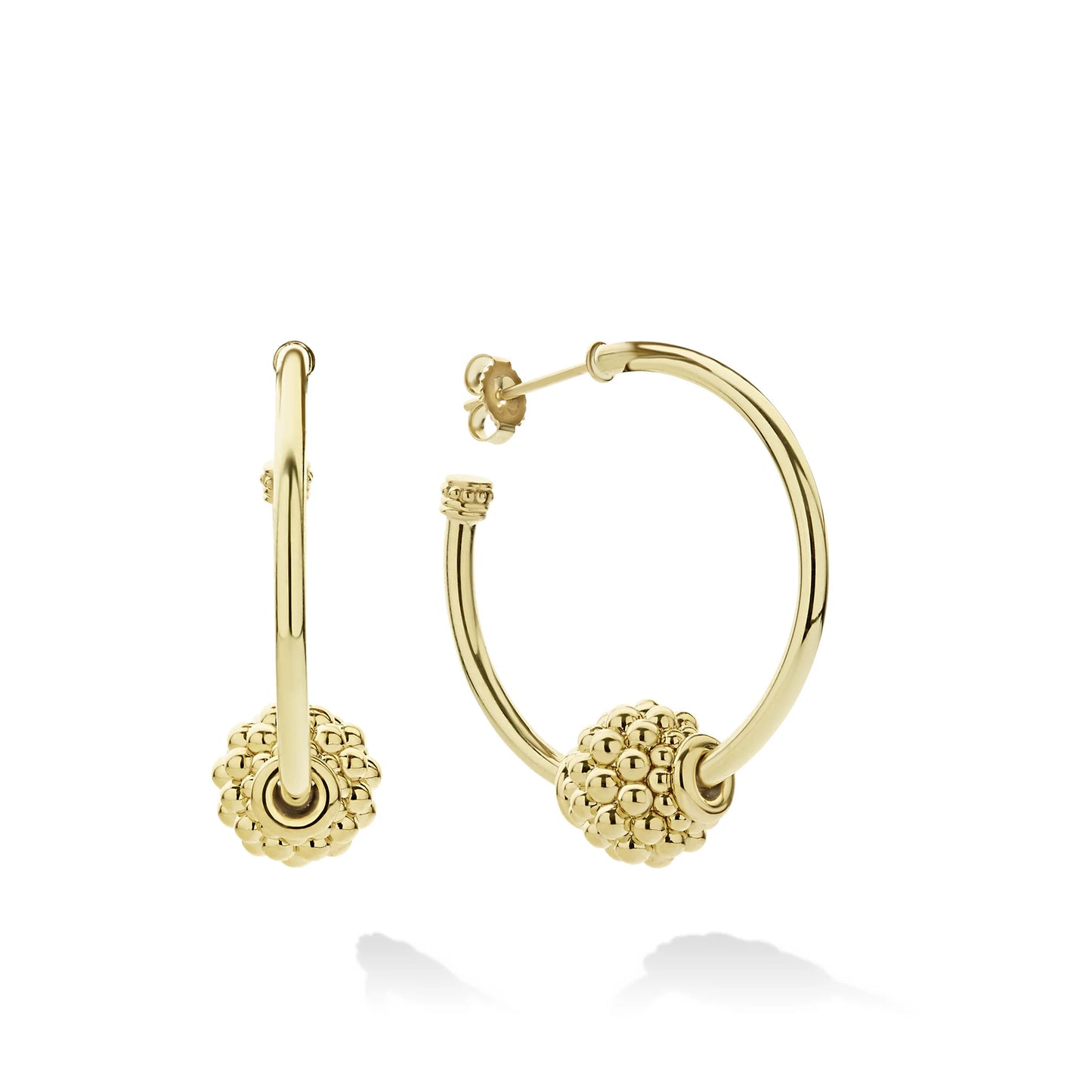 Lagos 18k Caviar Gold Small Ball Hoop Earrings