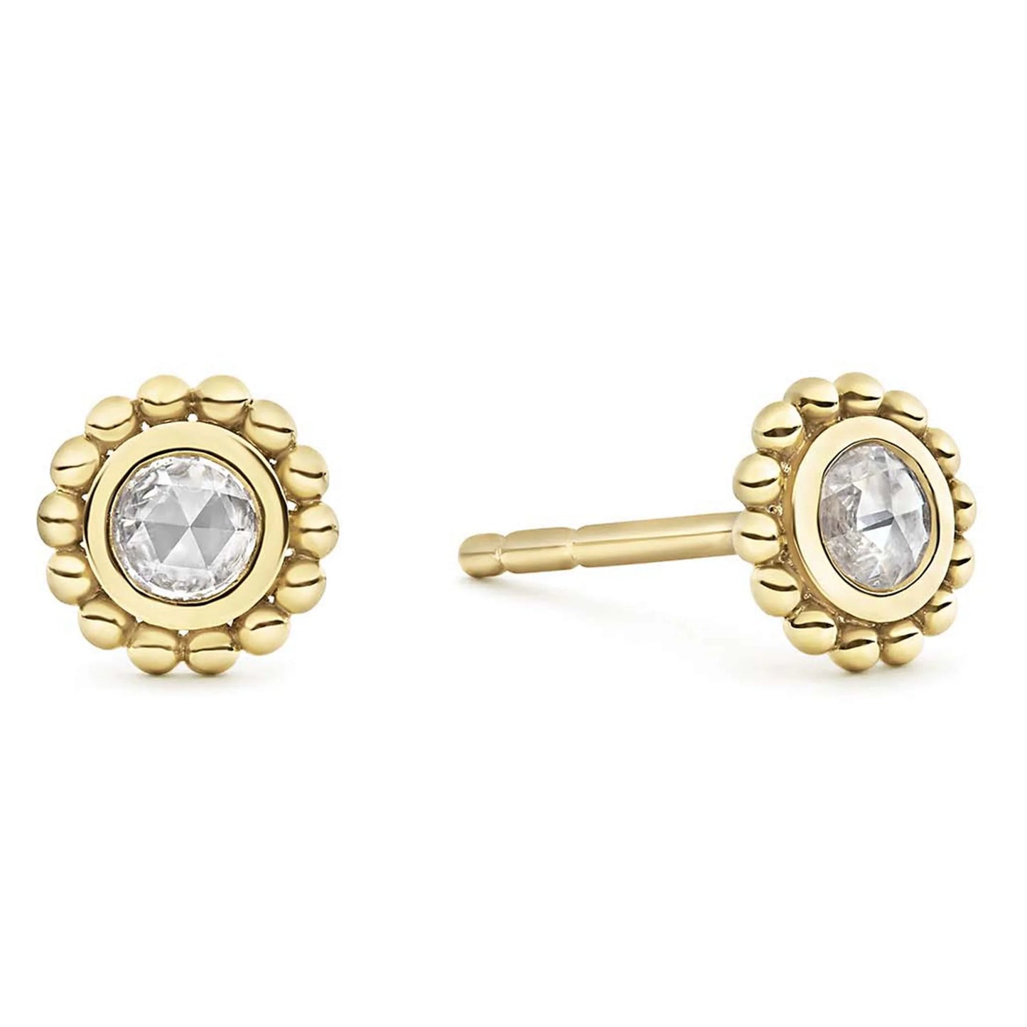 18Y COVET DIA 3MM ROSE CUT STUD EARRINGS