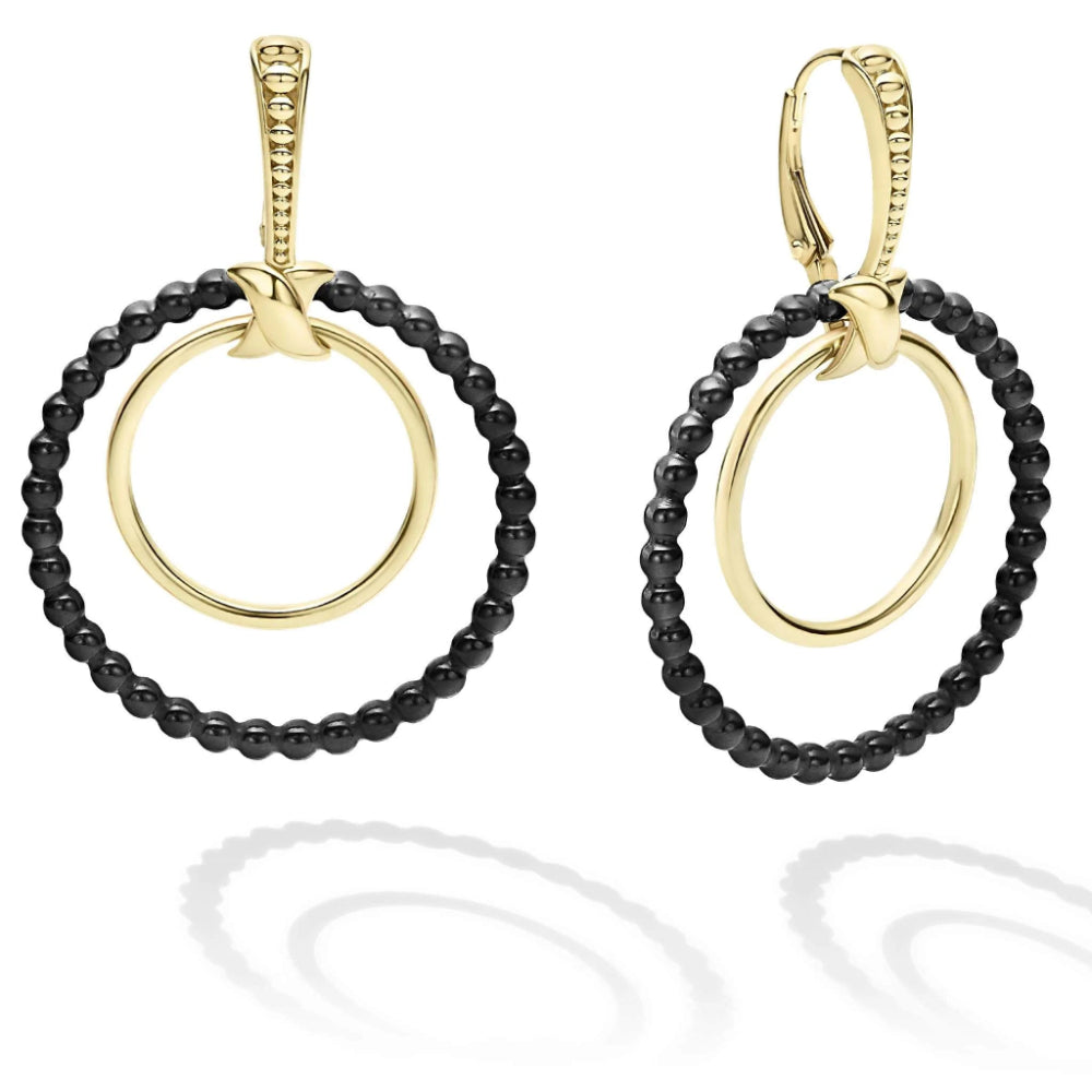 Lagos 18k Meridian Double Circle Earring Set, Interchangable