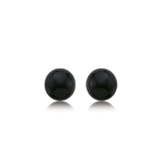 14k Gold Onyx Ball Stud Earrings