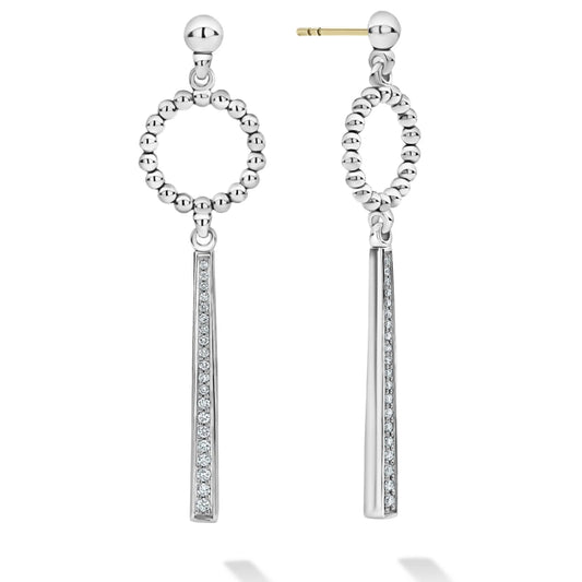 Lagos Beaded Circle Diamond Drop Earrings