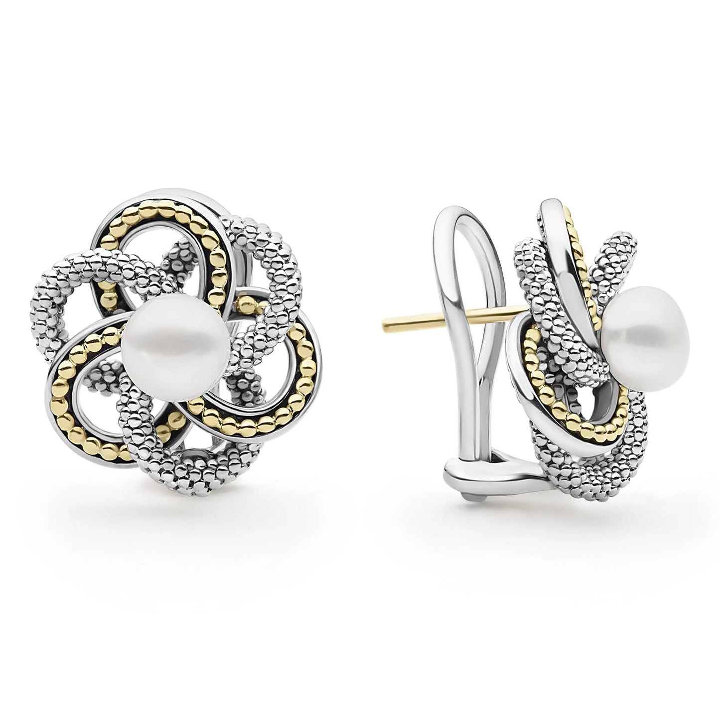 Lagos Luna Love Knot Pearl Earrings