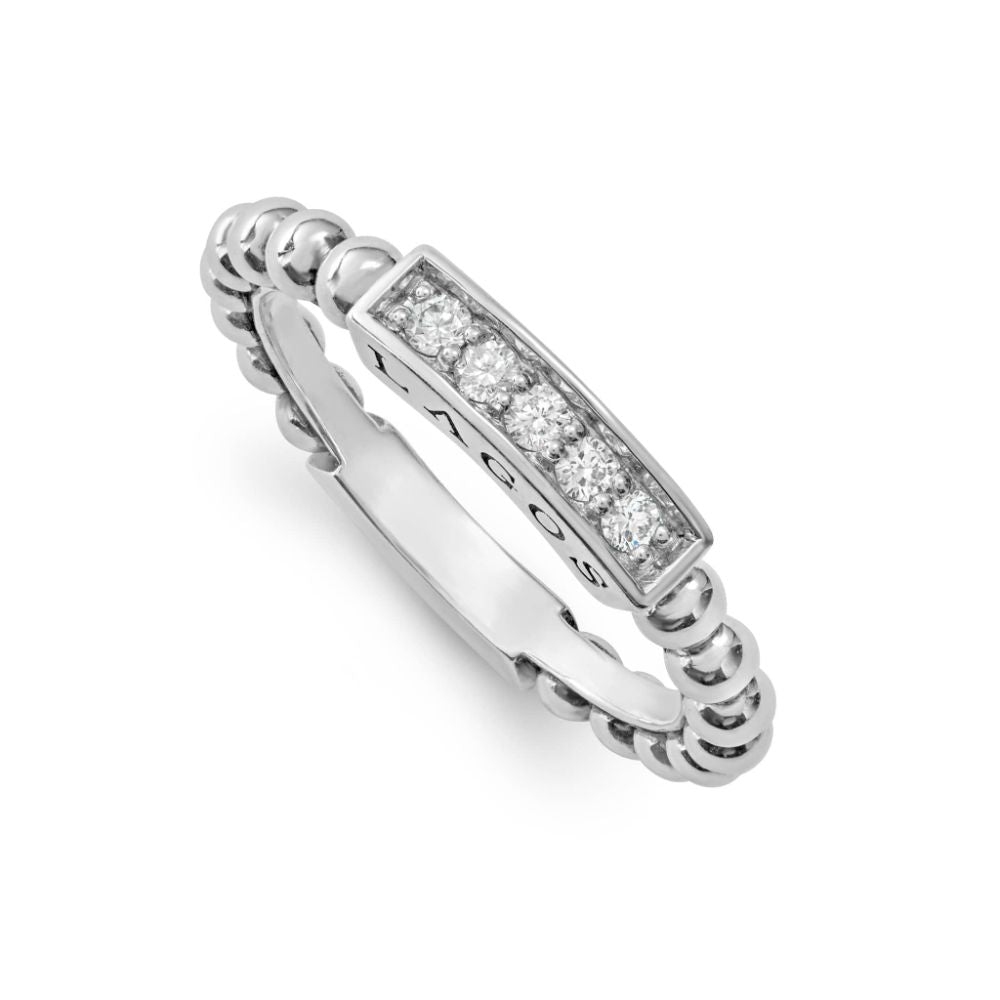 Lagos Caviar Spark Diamond Stacking Ring