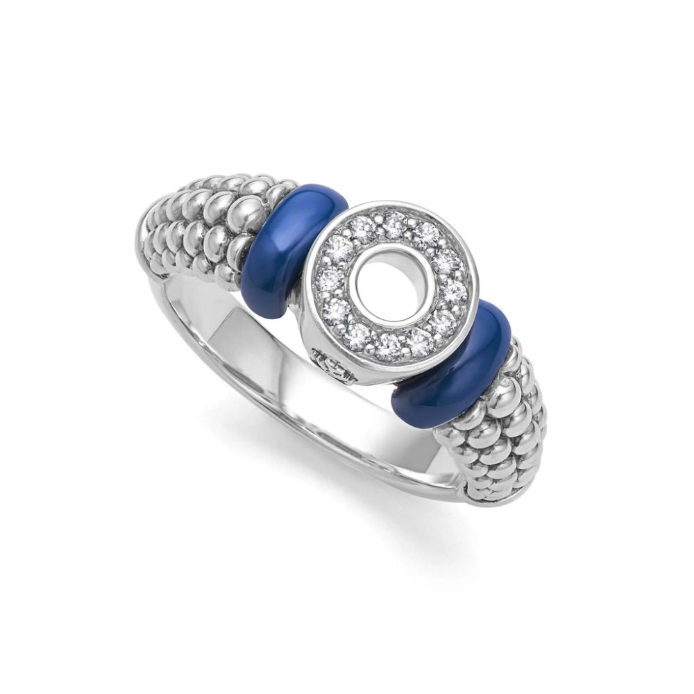 Lagos Ceramic and Diamond Circle Ring