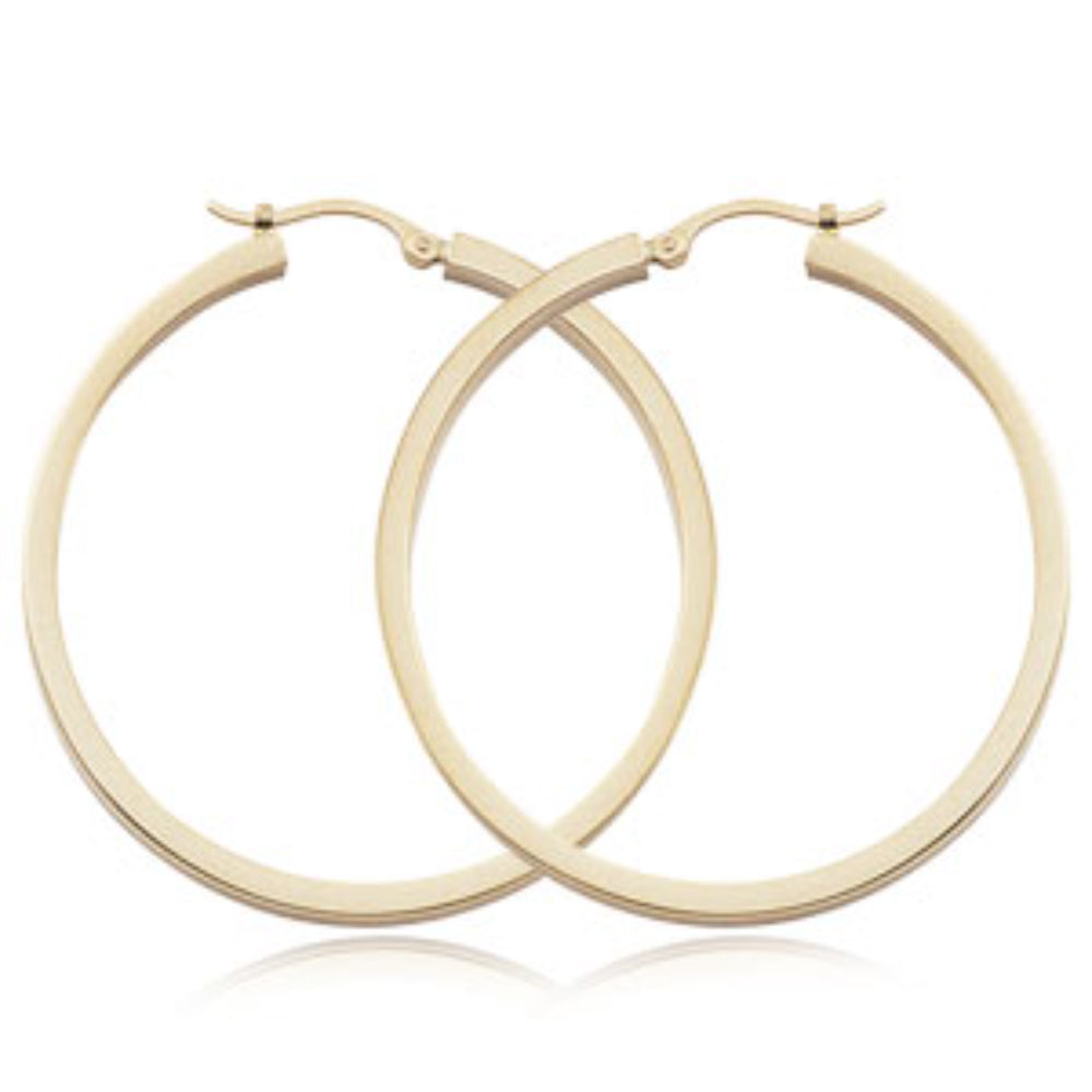 14k Gold Square Tube Hoops