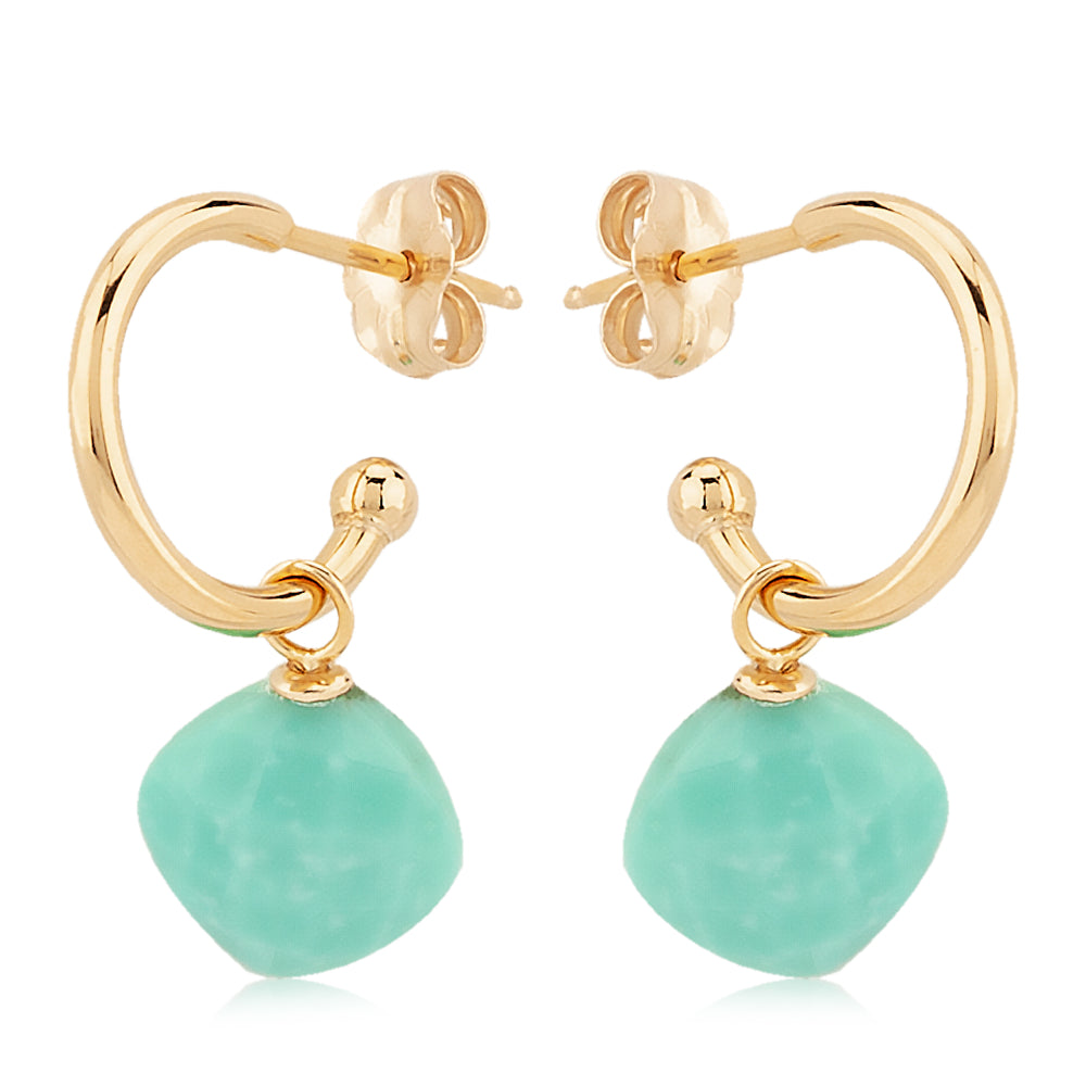 14k Gold Turquoise Drop Earrings