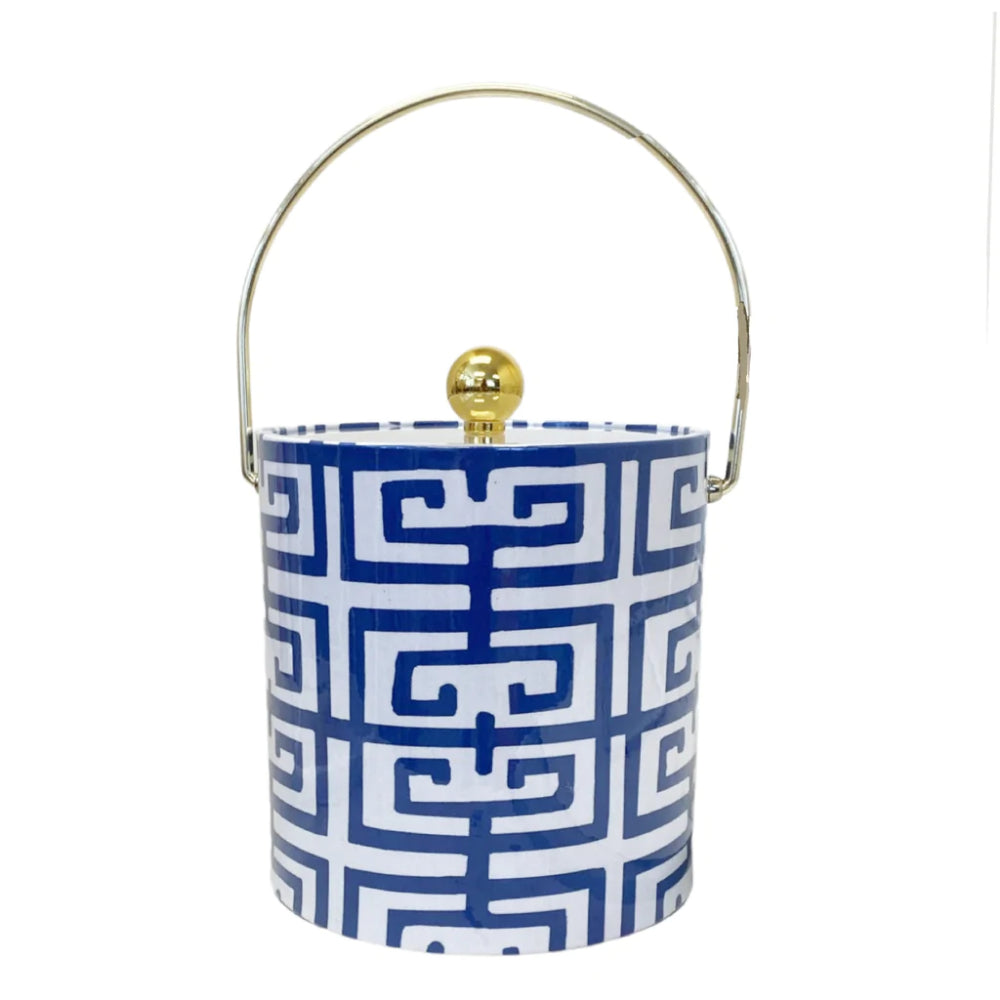 Dana Gibson Navy Fret Ice Bucket