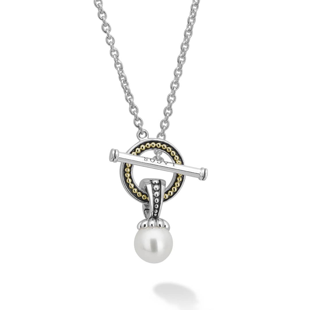 Lagos Luna Pearl Toggle Pendant Necklace