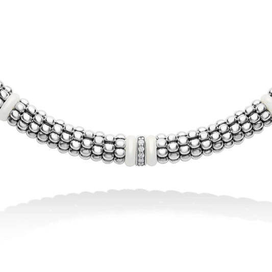 Lagos White Caviar Single Station Diamond Necklace