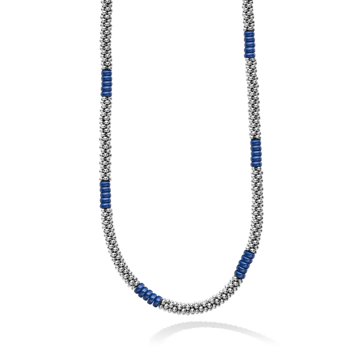 Lagos Ultramarine Blue Caviar Ceramic Station Beaded Necklace