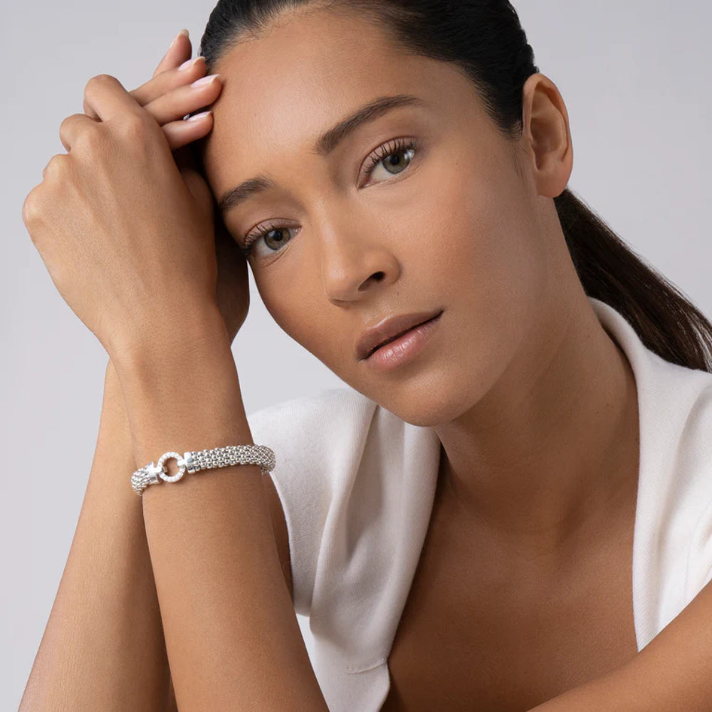 Six Gold Station Caviar Bracelet | Shreve & Co. | Shreve & Co. Jewelers