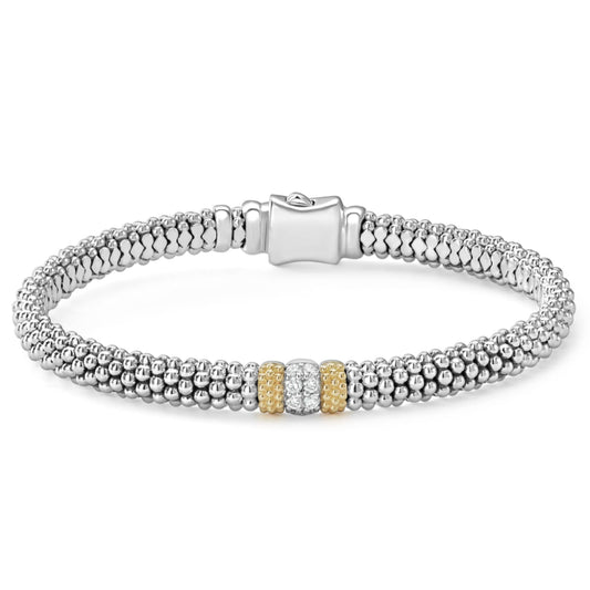 Lagos Lux Single Station Diamond Caviar Bracelet, 6mm