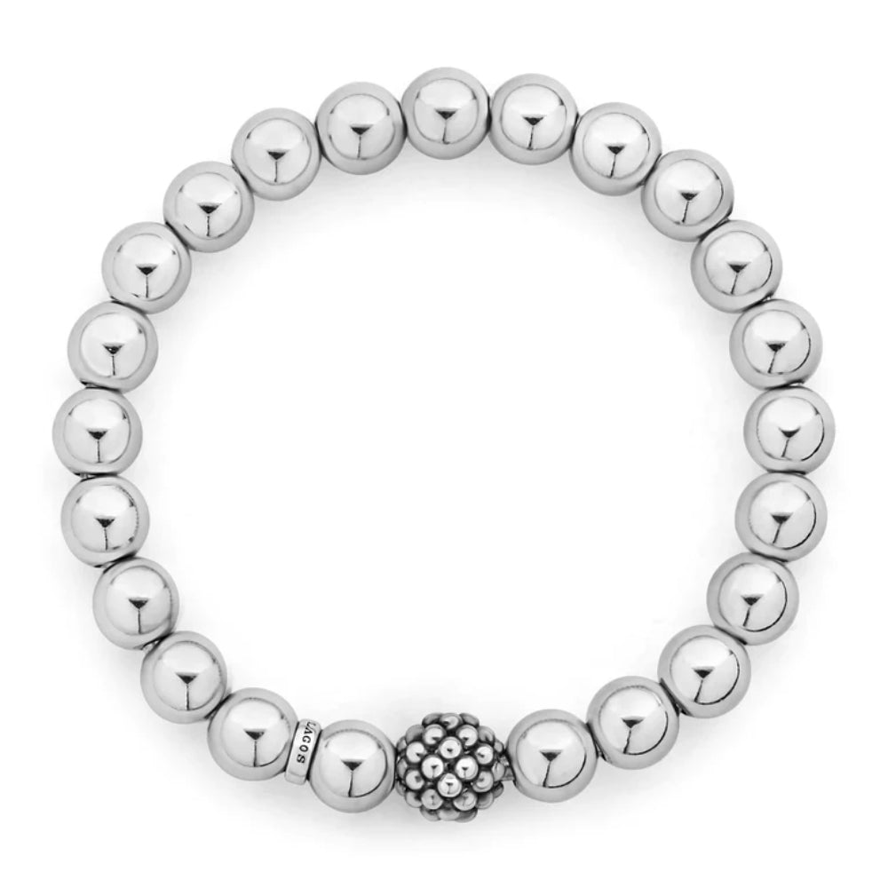 Lagos Signature Caviar Silver Bead Bracelet Smyth Jewelers