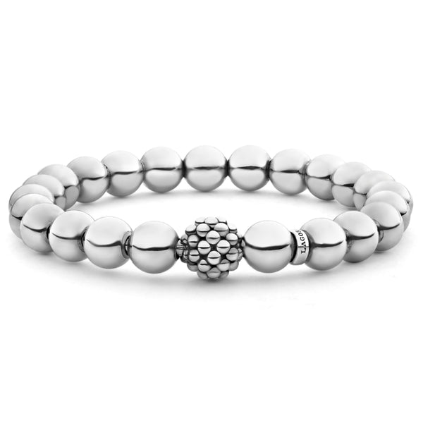 Under the Rose Personalised Engraved Stretch Bead Bracelet Silver at John  Lewis  Partners