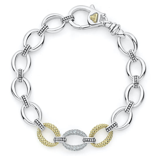 Lagos Caviar Lux Single Station Diamond Link Bracelet