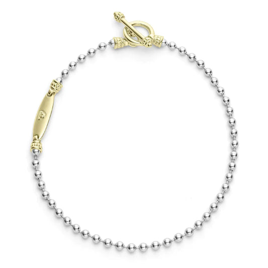 Lagos Caviar Two Tone Beaded Toggle Bracelet