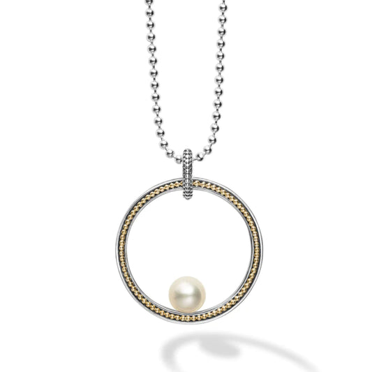 Lagos Luna Circle Pearl Statement Necklace