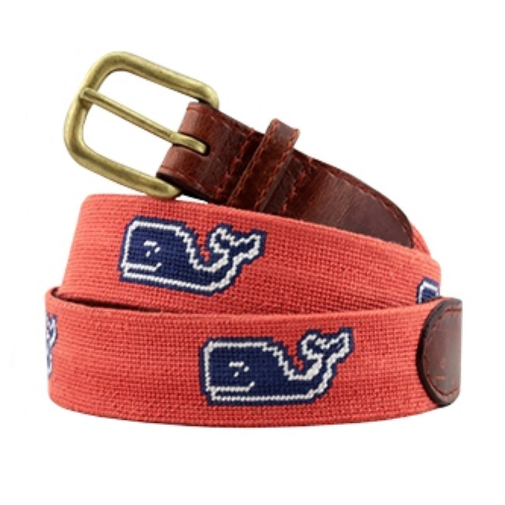 Smathers & Branson Classic Whale Needlepoint Belt by Vineyard Vines - Size 38