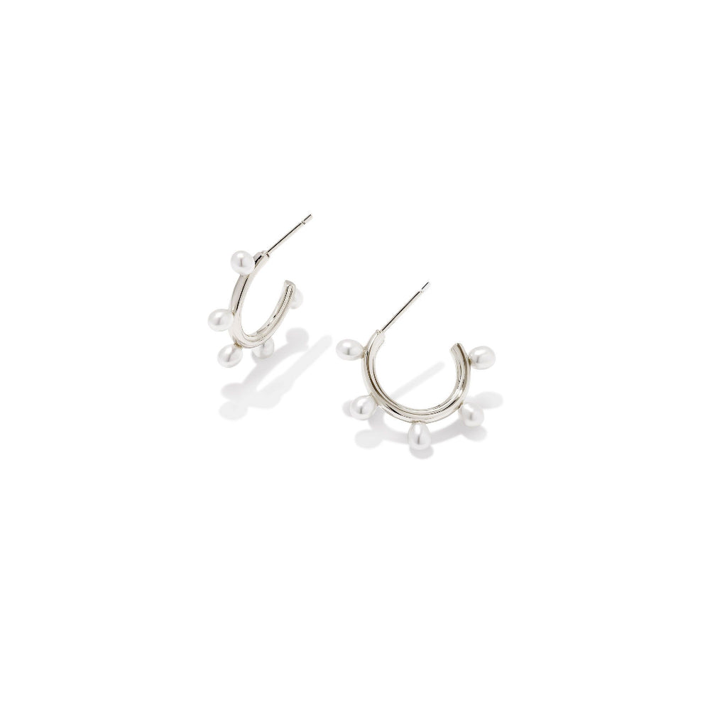 Kendra Scott Leighton Pearl Huggie Hoop Earrings