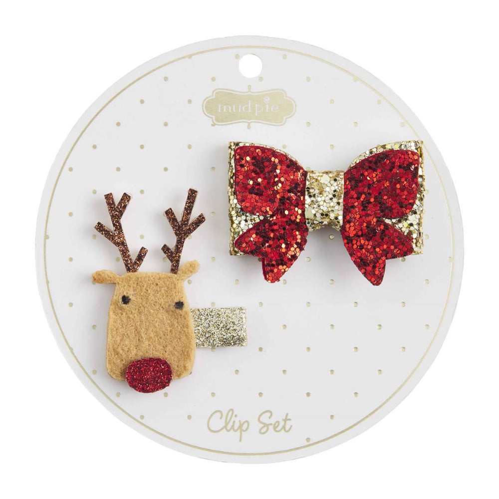 Mud Pie Assorted Christmas Hair Clip Sets