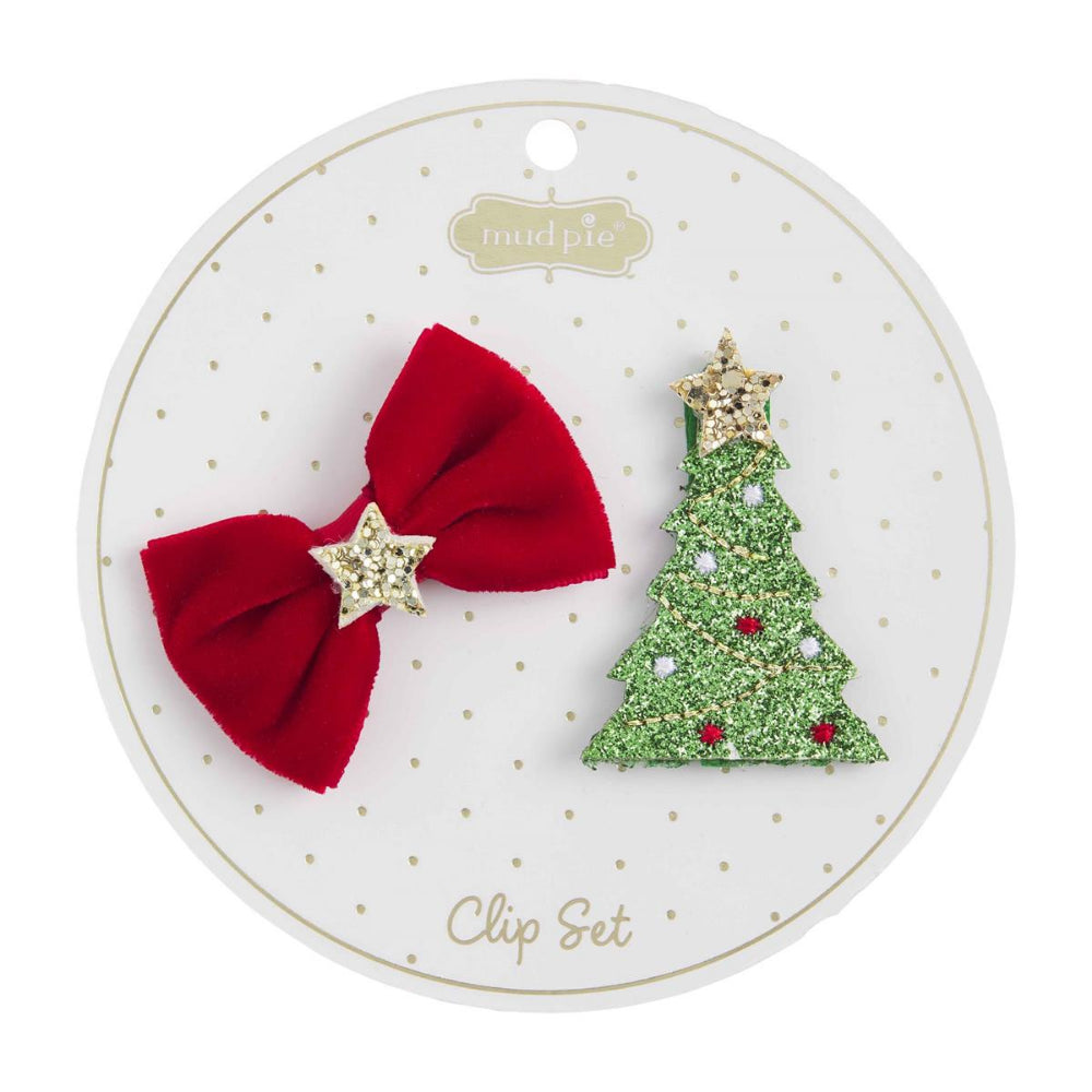 Mud Pie Assorted Christmas Hair Clip Sets