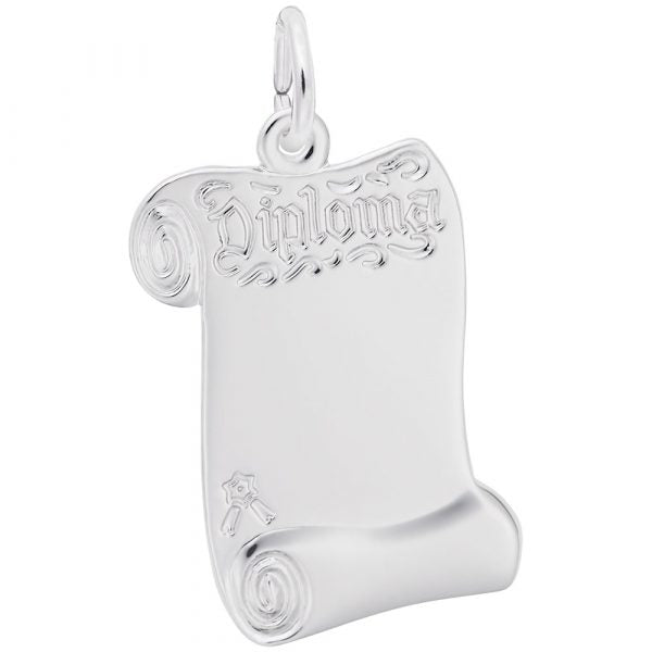 Sterling Silver SU Large Open Scroll Work online Charm Pendant