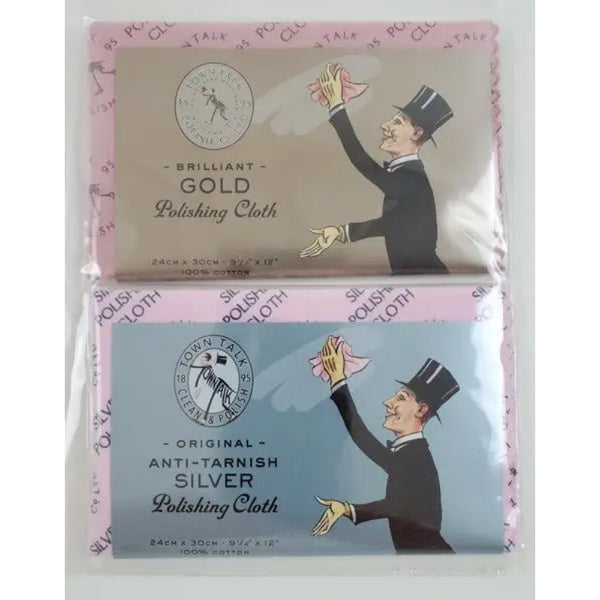 Town Talk One Silver and One Gold Polishing Cloth