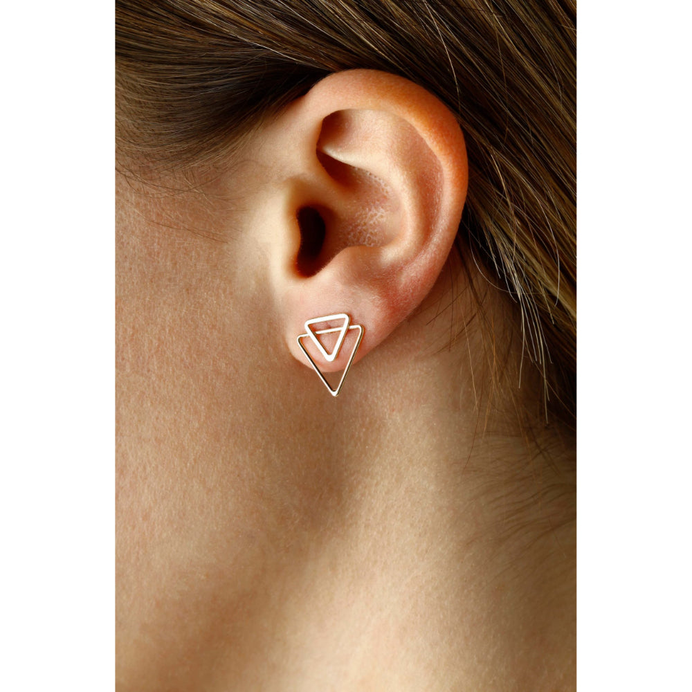 Double Triangle Single Earrings – Plan de Ville